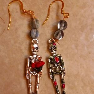 Gothic skeleton earrings